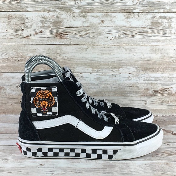 tiger check vans sk8 hi